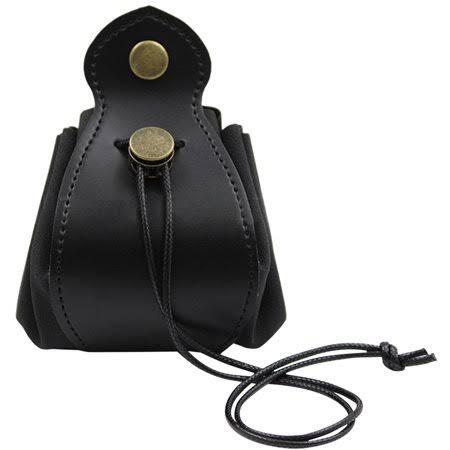Dice Bag & Dice Tray - BLACK - Vegan Leather Drawstring Bag